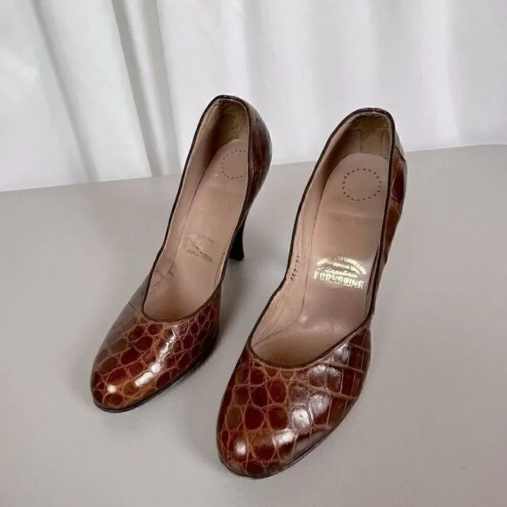 FORNARINA WOMENS HEELS BROWN SIZE 6-6.5